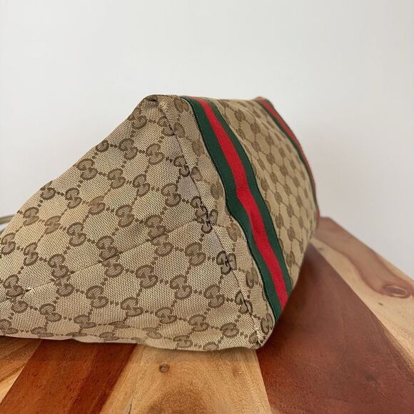 Pre-Owned Gucci GG Canvas Sherry Line Tote Bag 211970 - Picture 4 of 12